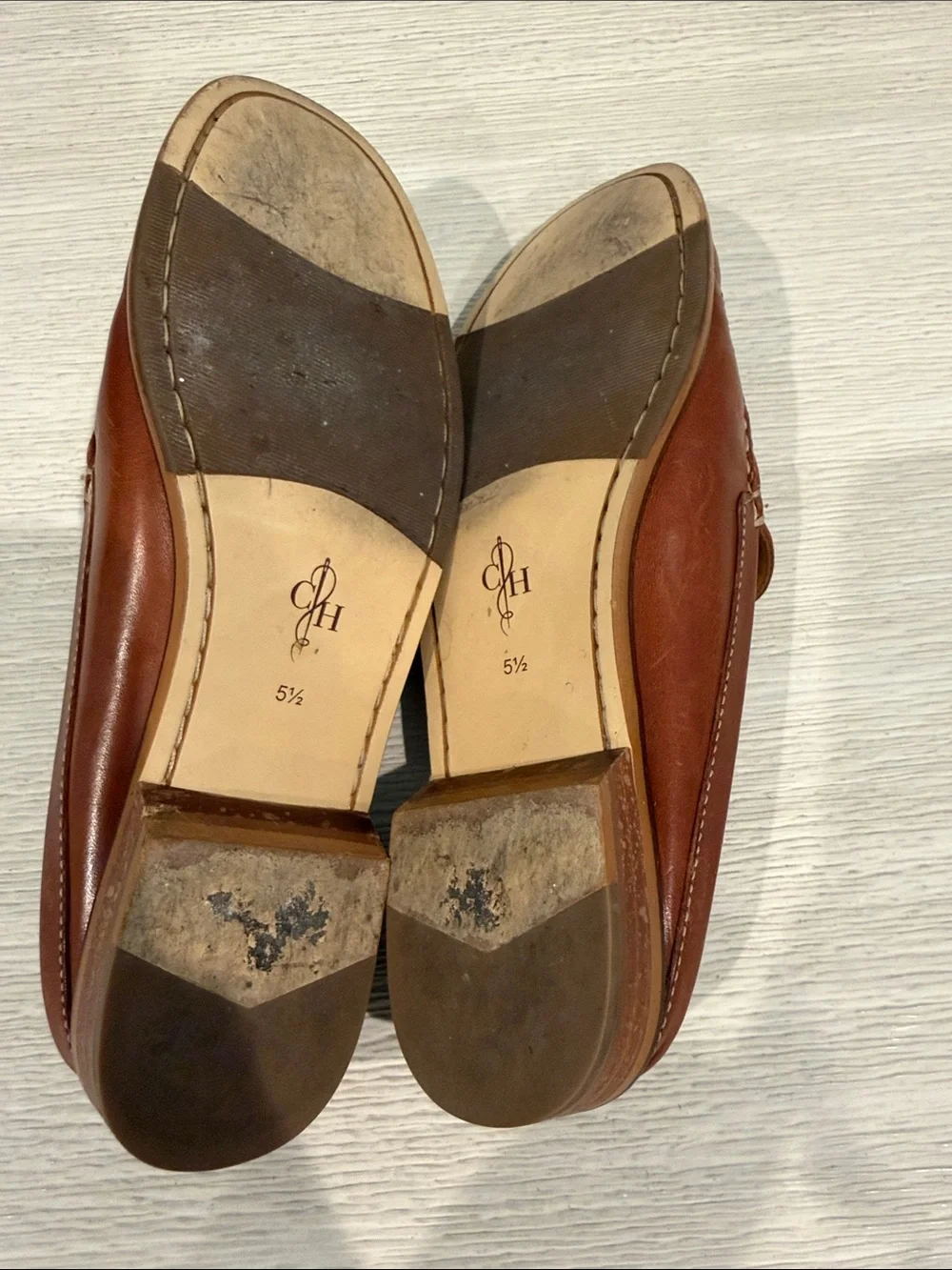 Cole Haan Chestnut Brown Leather Slip-On Mule Loafers